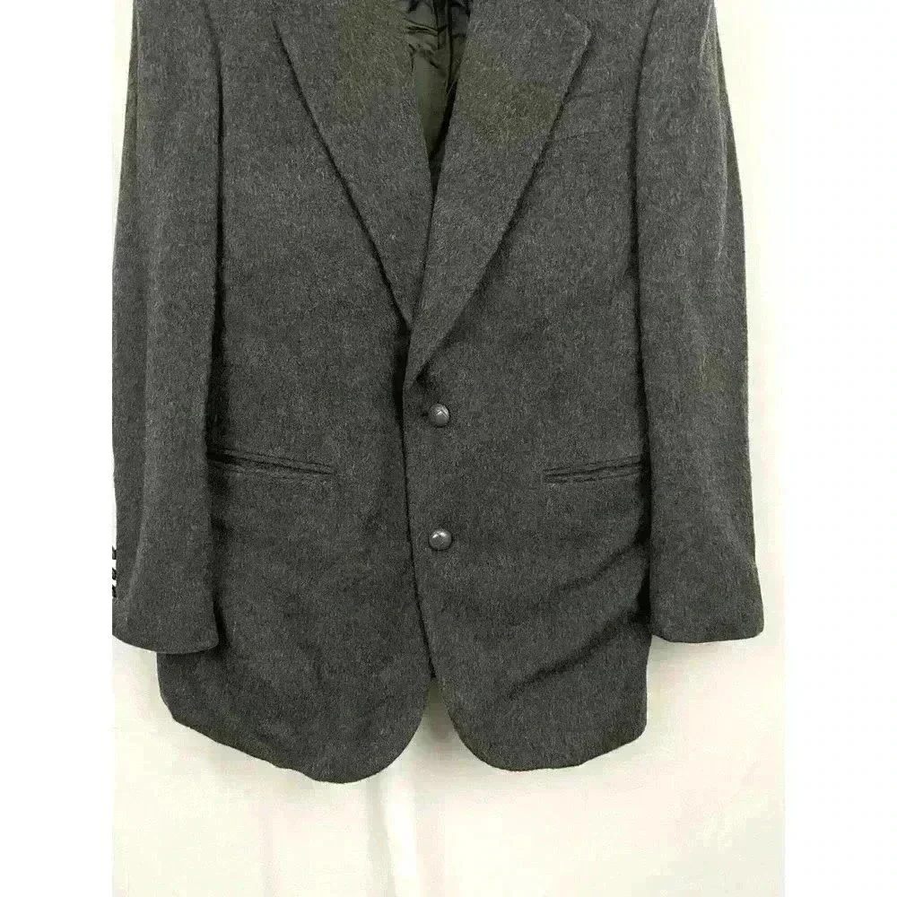 VTG Charcoal 100% Camel‎ Hair Men's Blazer Sports Jacket Lined 40R Made in USA